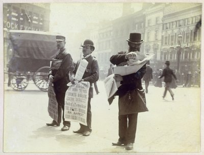 Vendedores de periódicos, Ludgate Circus, 1893 de Paul Martin